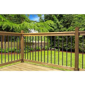 3 ft. 6 in. x 8 ft. Traditional Brown Treated Level Railing Kit