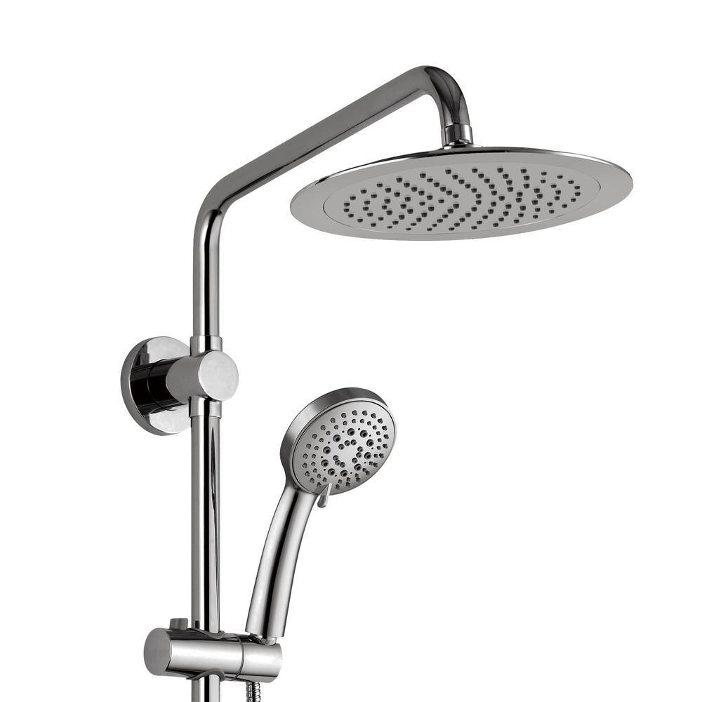 Brushed Nickel Adjustable Height Rain Shower System with Handheld