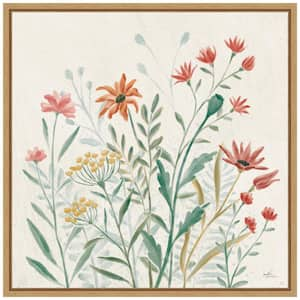 "Wildflower Vibes II" by Janelle Penner 1-Piece Floater Frame Canvas Transfer Nature Art Print 16 in. x 16 in.