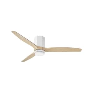 FACET 52.0 in. Integrated LED Indoor/Outdoor Matte White Ceiling Fan with Remote Control