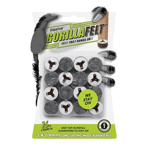 GorillaFelt 3/4 in. Tap-In Wool Blended Felt Pads (16-pack)