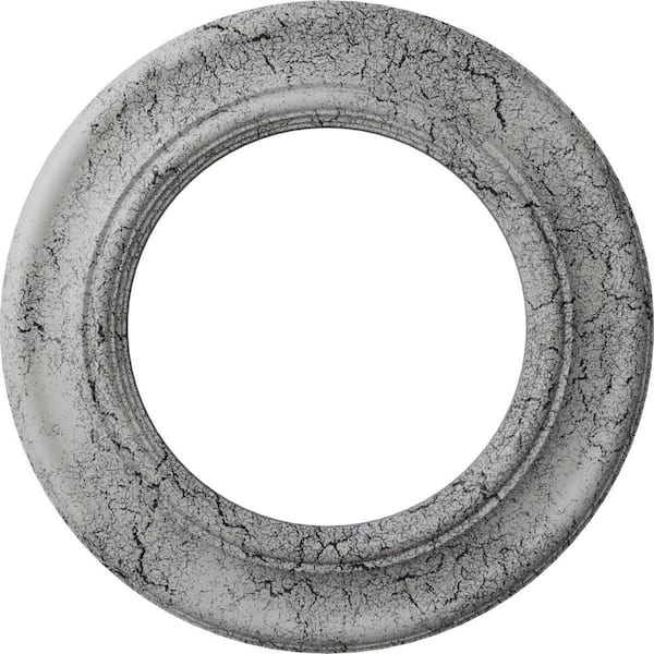 Ekena Millwork 1 in. x 20-7/8 in. x 20-7/8 in. Polyurethane Holmdel Ceiling Medallion, Ultra Pure White Crackle