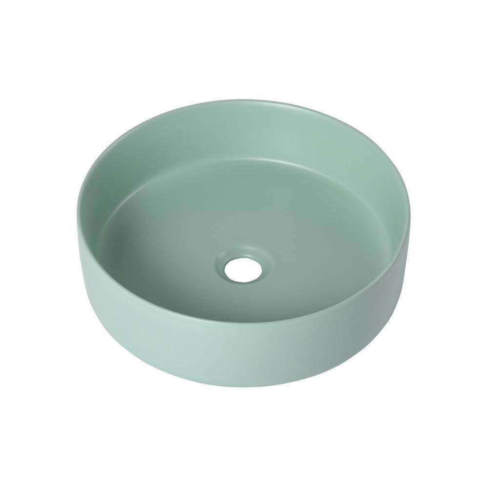 Abovecounter sink Mint Green Ceramic Round Single Bowl Bathroom Vessel