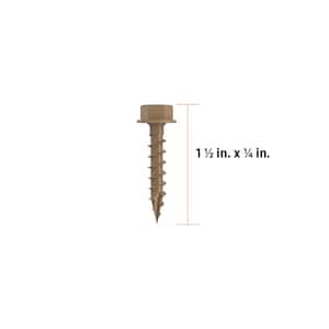 1/4 in. x 1-1/2 in. Hex Head Multi-Purpose Hex Drive Structural Wood Screw - PROTECH Ultra 4 Exterior Coated (25-Pack)