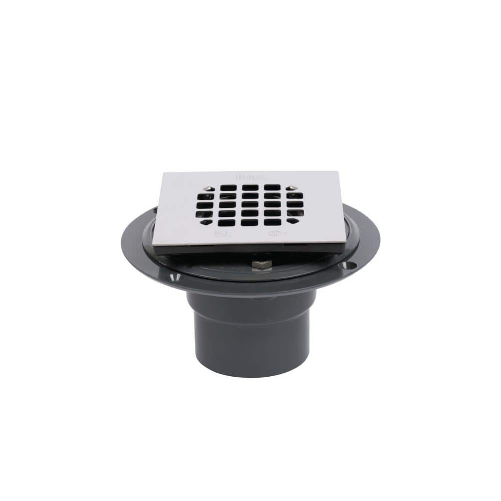Oatey 72157 PVC General Purpose Drain with 6-Inch NI Grate 3-Inch or 4-Inch 