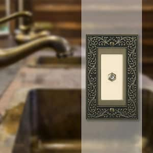 English Garden 1 Gang Coax Metal Wall Plate - Brushed Brass