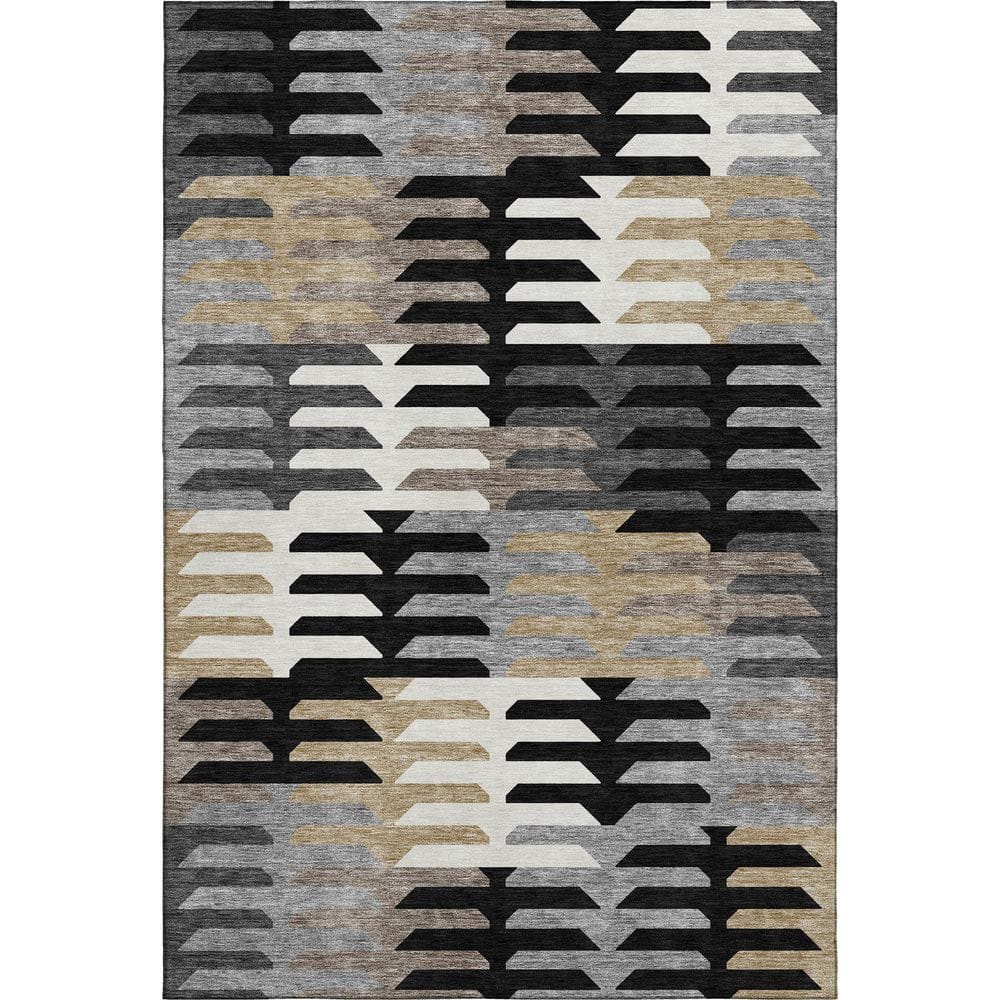 Mayfield Premium Machine Washable Abstract AMF2328 Black 9 ft. x 12 ft. Area Rug price history on PriceWatchPro