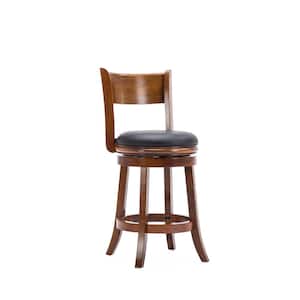 Palmetto 24 in. Walnut finish Wood Frame Counter Height Bar Stool
