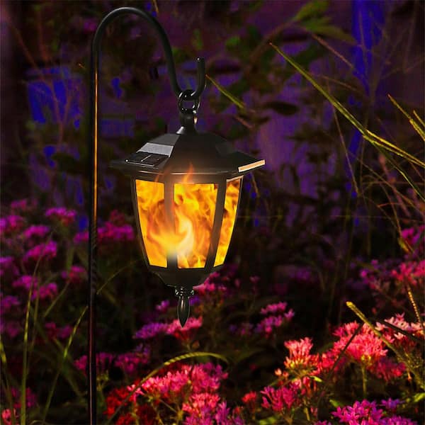 MOEPISY 4-Pack Solar Flame Hanging Lights Outdoor, Solar