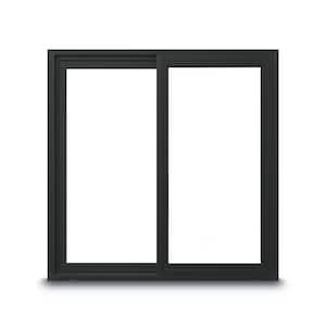 23-1/2 in. x 23-1/2 in. 100 Series XO (Active Left) Black Gliding Composite Window w/Black Int & Hdw, Smartsun Glass