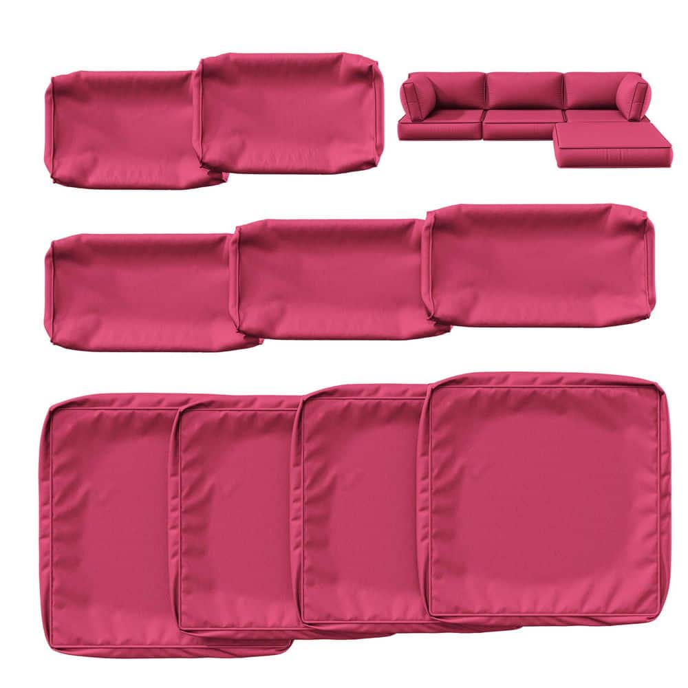 9-Piece Outdoor Patio Cushion Cover, UV and Waterproof Replacement Slipcovers Pink ( No Insert ) price history on PriceWatchPro