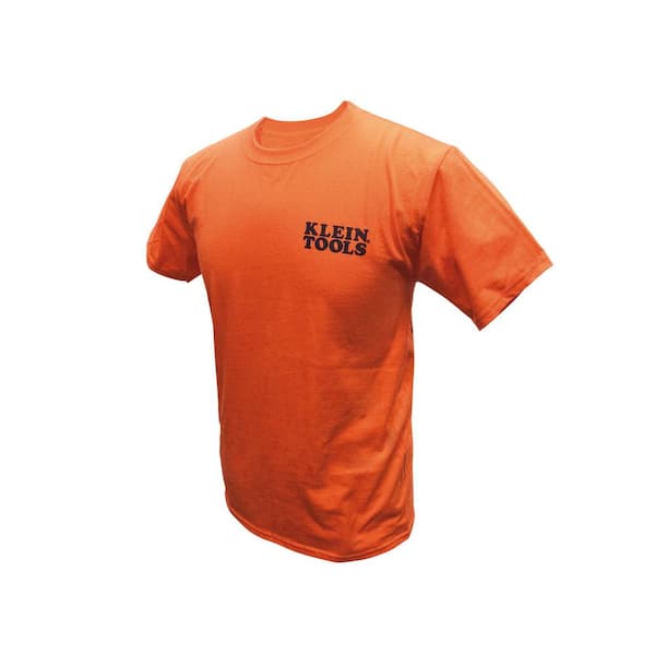 Klein Tools Men's Size Medium Orange Cotton Hanes Tagless Short Sleeved T-Shirt