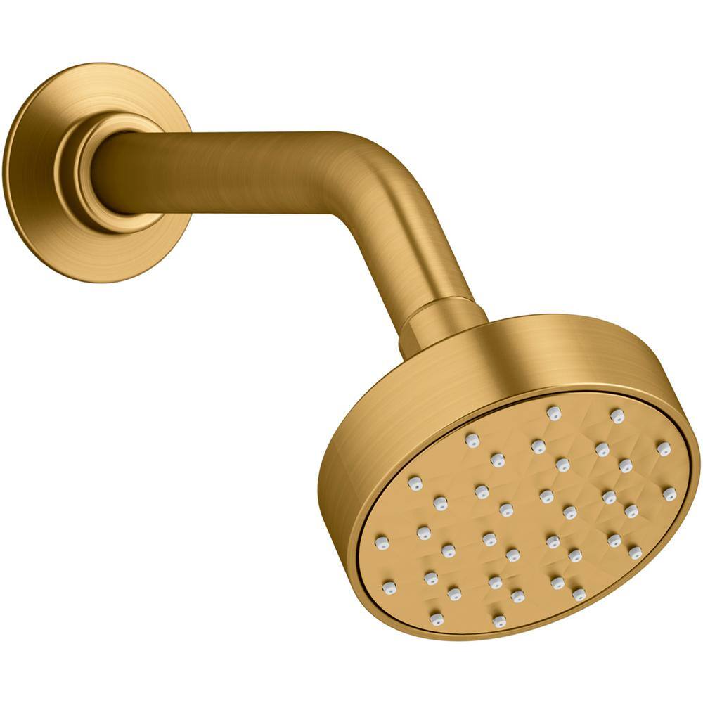 Vibrant Brushed Moderne Brass Wall Mounted Showerhead