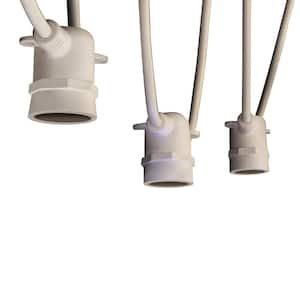 5-Sockets 10 ft. Indoor/Outdoor Plug-In (bulbs sold separately) E26 Medium Base String Light Strand, 6-Pack