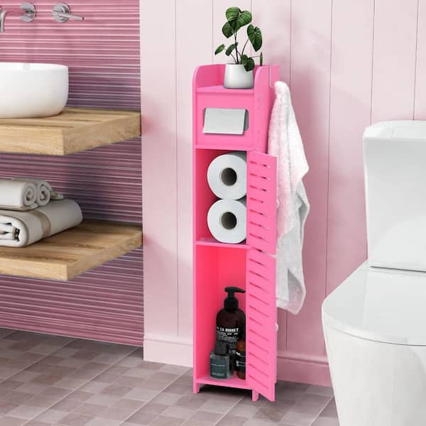 1pc Toilet Paper Holder, Tissue Paper Roll Dispenser With Storage Shelf For  Toilet, Free Standing Toilet Paper Rack With Extra Shelf, Home Organizatio