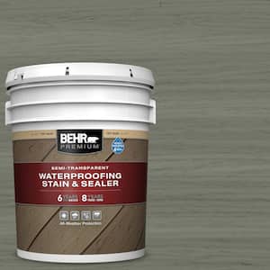 5 gal. #ST-137 Drift Gray Semi-Transparent Waterproofing Exterior Wood Stain and Sealer