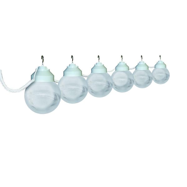 Polymer Products 6-Light Outdoor White and Clear Prismatic String Light Set