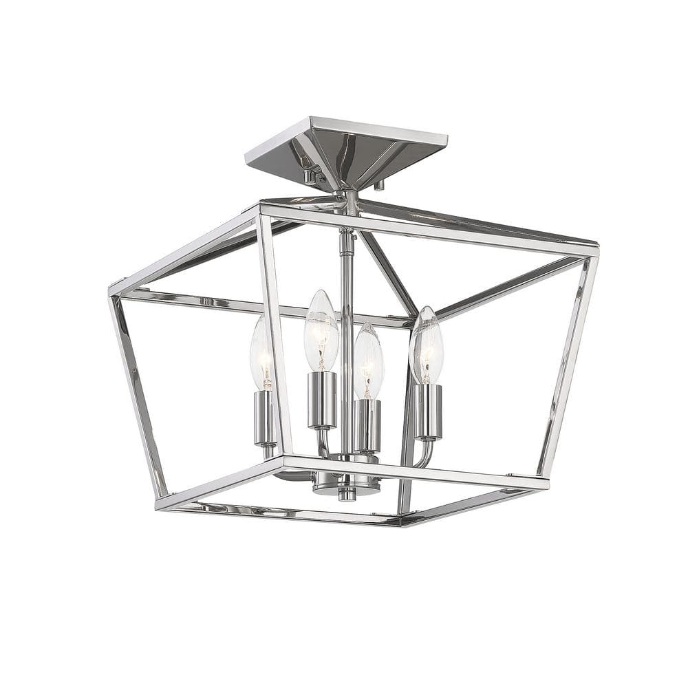 Bohemian Polished Nickel 4-Light Semi-Flush Ceiling Fixture