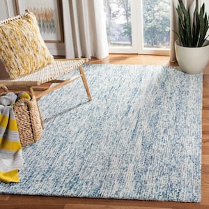 Abstract Ivory/Navy 2 ft. x 4 ft. Geometric Area Rug
