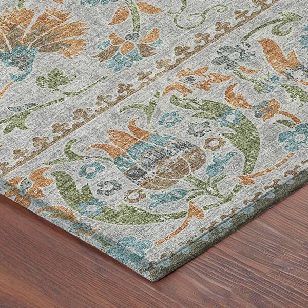 Chantille Machine Washable Indoor/Outdoor Abstract ACN2480 Silver 3 ft. x 5 ft. Area Rug