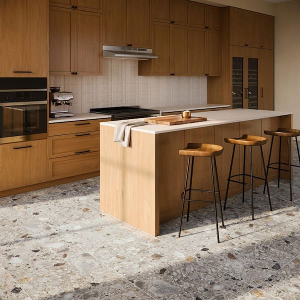 Luxe Terrazzo Earth 23.54 in. x 23.54 in. Matte Terrazzo Look Porcelain Floor and Wall Tile (11.62 sq. ft. / Case)