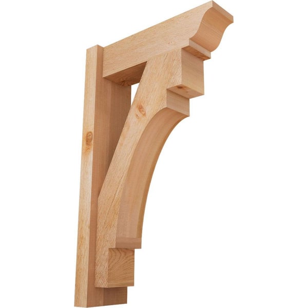 Ekena Millwork 6 in. x 30 in. x 18 in. Western Red Cedar Merced Traditional Rough Sawn Outlooker