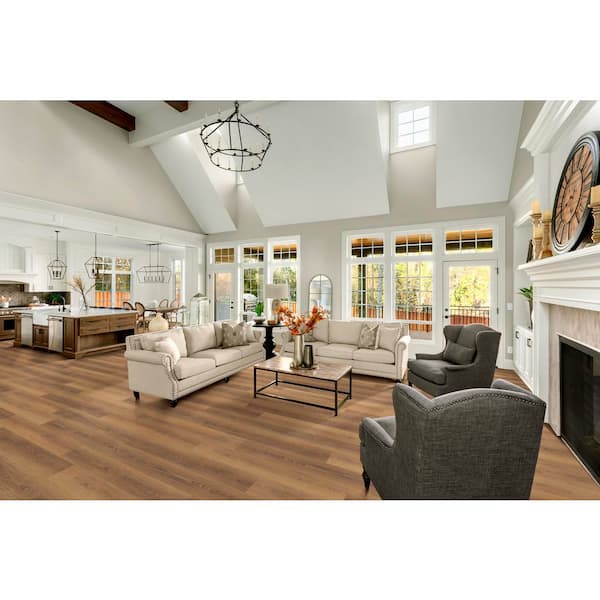 Tolleson Oak 20 MIL x 7 in. W x 60 in. L Waterproof Click Lock Luxury Vinyl Plank Flooring (23.62 sq. ft./Case)