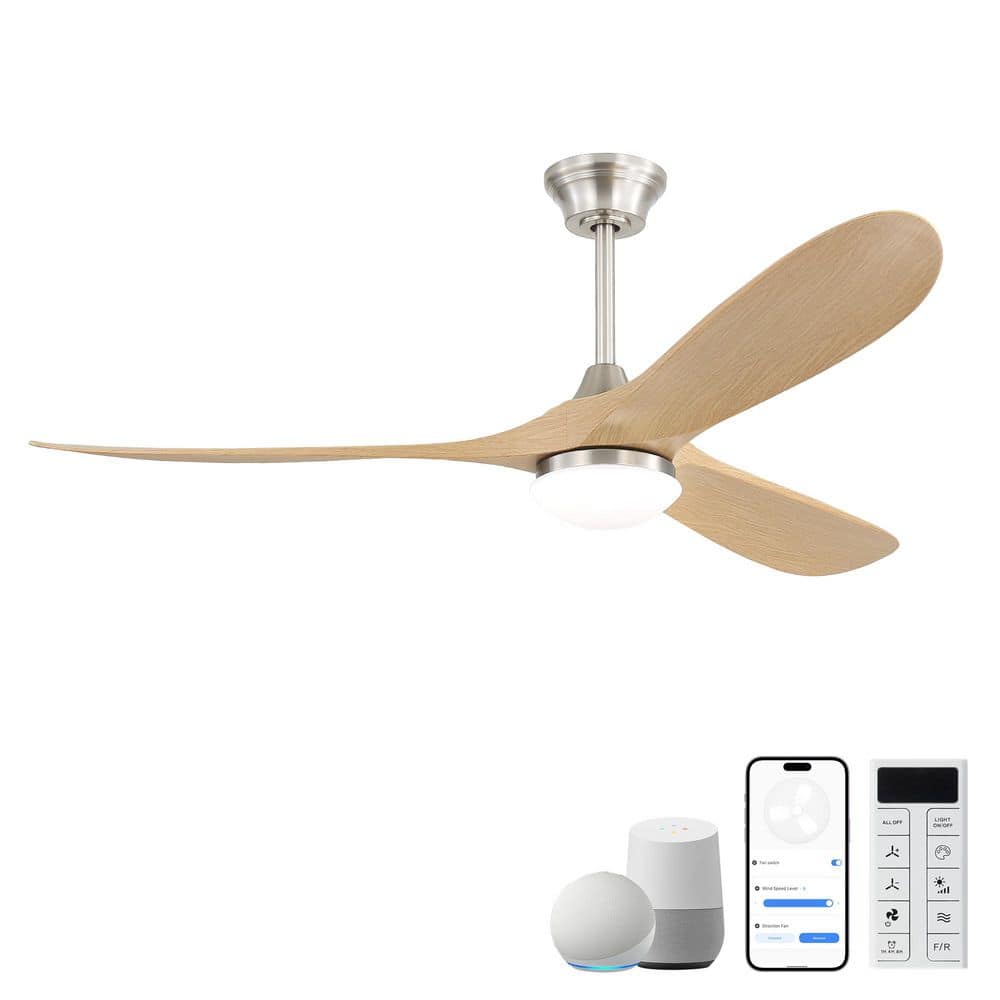 60 in. Smart Ceiling Fan with Dimmable LED Light, Reversible DC Motor, Memory Function in Nickel Finish, ABS Material price history on PriceWatchPro