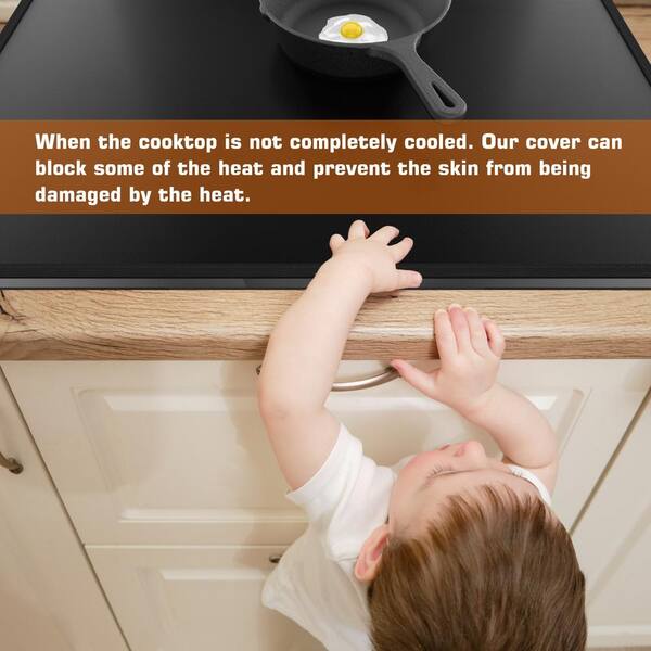 72x52cm Heat Resistant Glass Stove Cover - Electric Induction Hob Protector Mat, Unbranded
