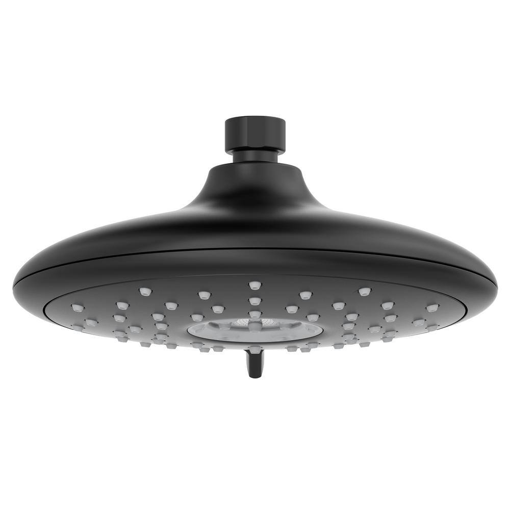 Matte Black 7-inch Adjustable 4-Function Wall Mounted Shower Head