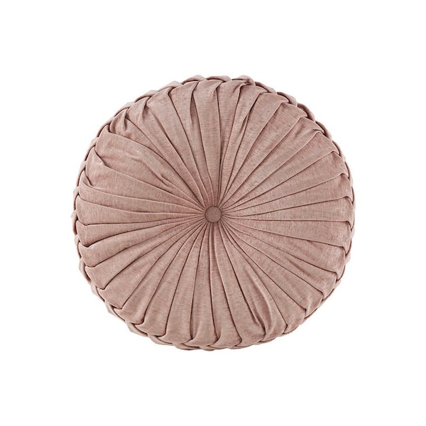 Unbranded Blush 22 in. L x 22 in. W Polyester Round Throw Pillow, Floor Pillow Cushion, Spot Clean Hypoallergenic for Living Room