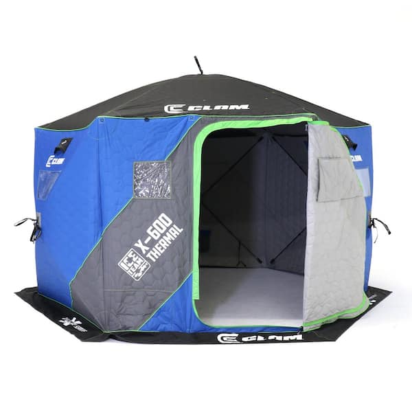 Clam X-600 Thermal Ice Team 6-Sided Hub Ice Shelter 17484 - The