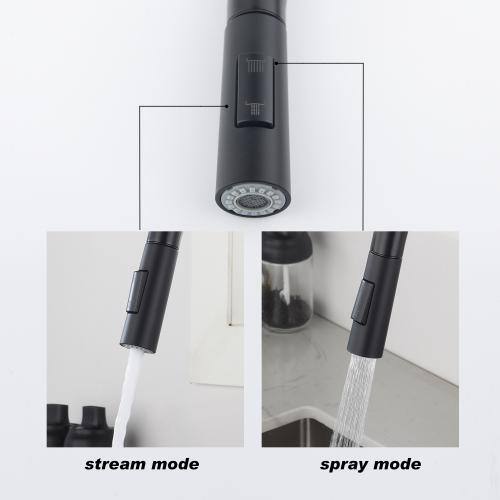 Matte Black Stainless Steel Single Handle Pull Down Kitchen Faucet