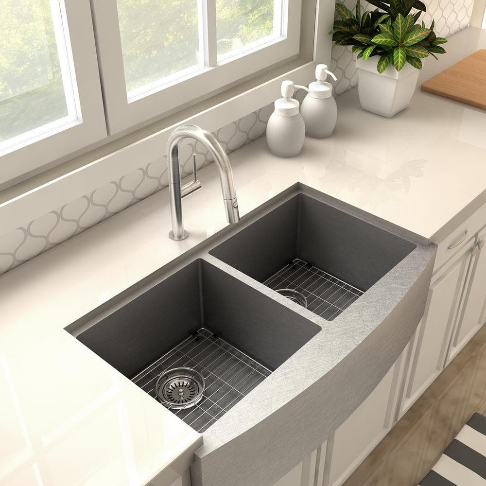 Brushed Nickel Pull-Out Spray Kitchen Faucet with 360-Degree Swivel