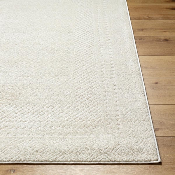 Livabliss Freud Cream 5 ft. x 7 ft. Border Indoor Area Rug
