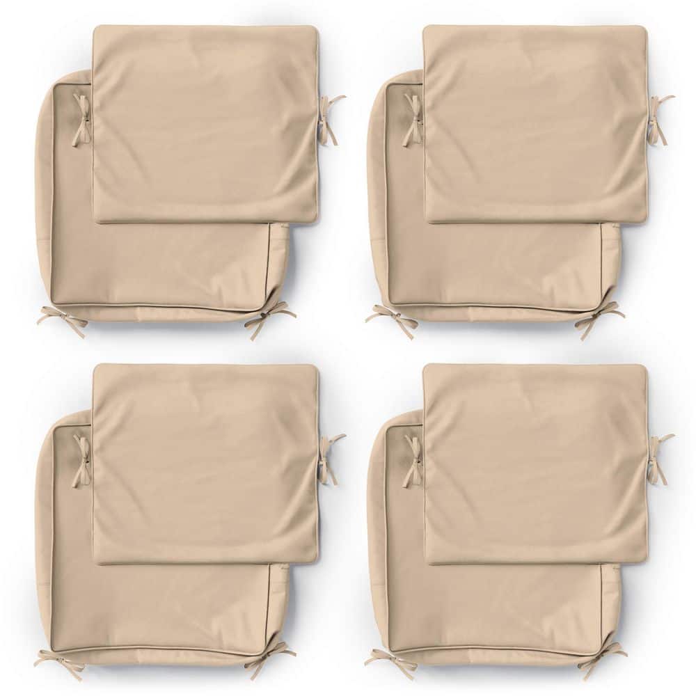 22 in. x 24 in. Slipcover Replacement Outdoor Waterproof Seat and Back Cover Set for Chair and Sofa Sand (4-Pack) price history on PriceWatchPro