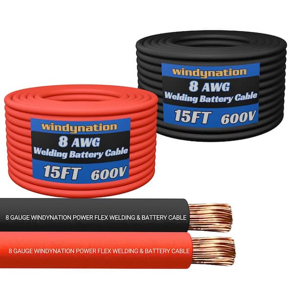 8-Gauge 15 ft. Black/15 ft. Red Welding Cable (1 Pair)
