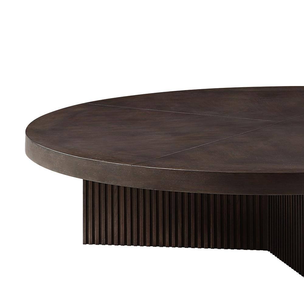 Guido 60" Dark Brown Oak Round Coffee Table