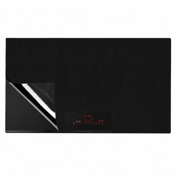 Silicone Induction Cooktop Protector Mat Pure Black 20.4 in x 30.7 in Heat Resistant