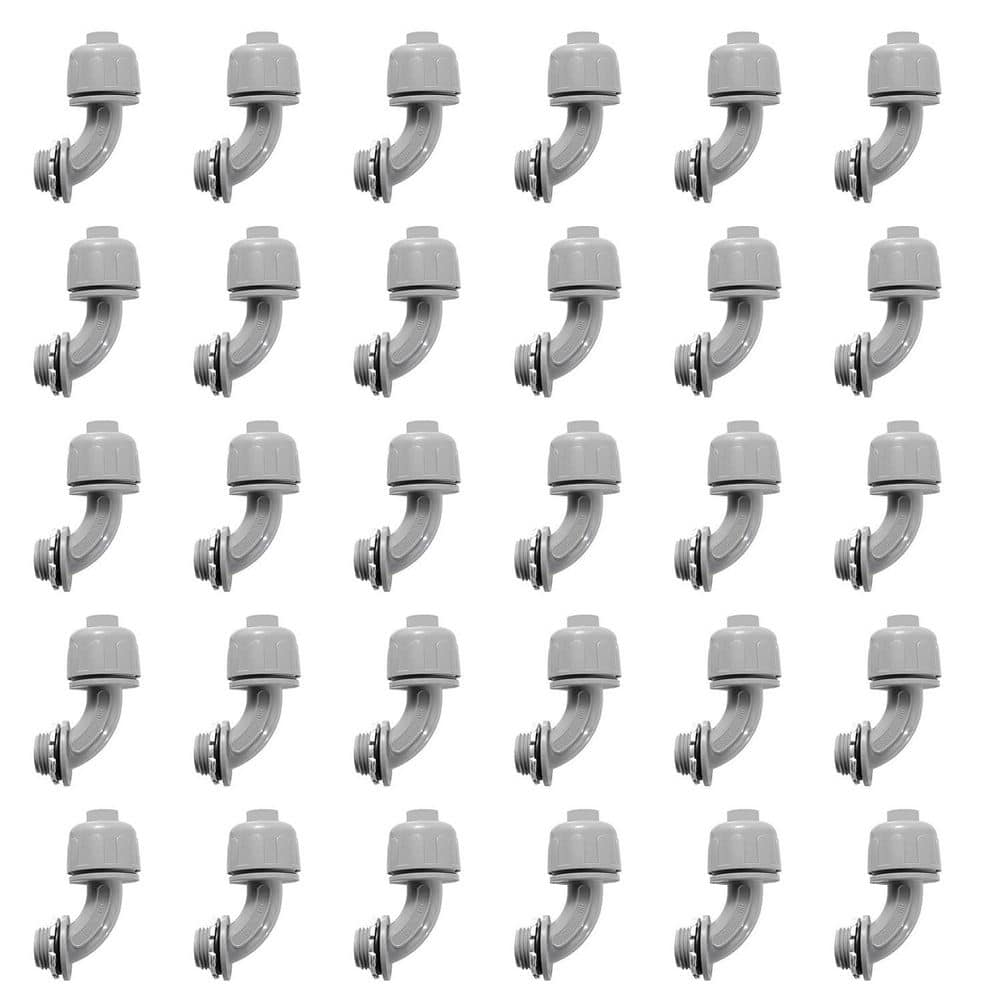 1/2 in. NPT Nonmetallic Liquid Tight Elbow Conduit 90° Connectors for PVC 30-Pack price history on PriceWatchPro