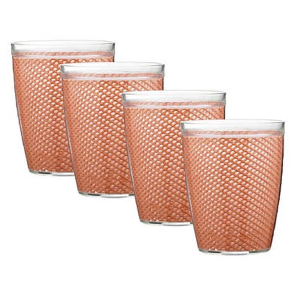 Kraftware Fishnet 14 oz. Toffee Insulated Drinkware (Set of 4)