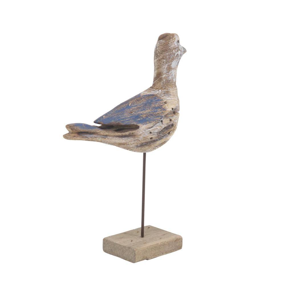 Coastal Charm Distressed Wood Bird Sculptures - Set of 3