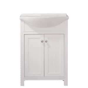 Marian 24 in. W x 17 in. D Bath Vanity in White with Porcelain Vanity Top in White with White Basin