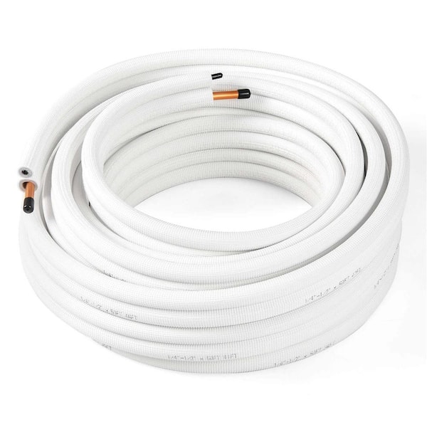 50 ft. Air Conditioning Copper Tubing Hose Extension for Mini Split AC Includes 1/4 in. and 1/2 in. O. D. pipes