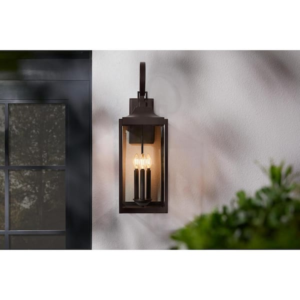 Bronze Homesteader Seeded Glass Outdoor Sconce - 2 Light