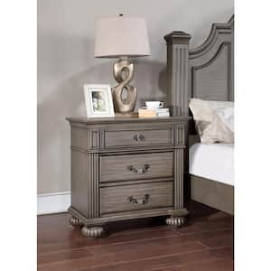 Stablewatch 3-Drawer Gray Nightstand (29.25 in. H x 29 in. W x 17.38 in. D)