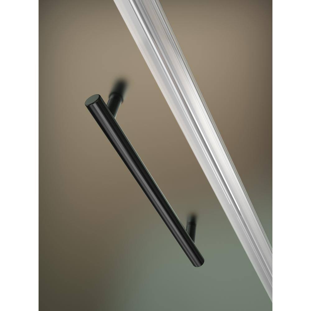 Belmore 72" Frameless Hinged Shower Door with Frosted Glass and Bronze Hardware