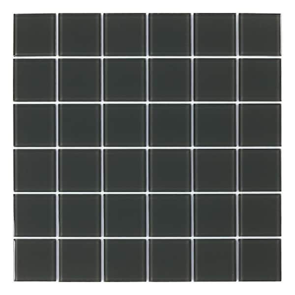 SpeedTiles Take Home Sample - Cypress Dark Green 4 in. x 4 in. Glass Peel and Stick Wall Mosaic Tile (0.11 sq.ft./ 1-pack)