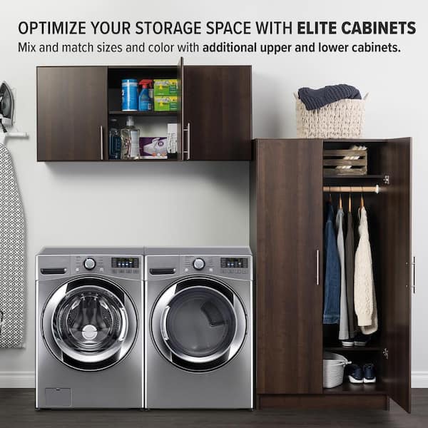 Prepac Elite 54-in W x 24-in H Wood Composite Light Gray Wall-mount Utility Storage Cabinet