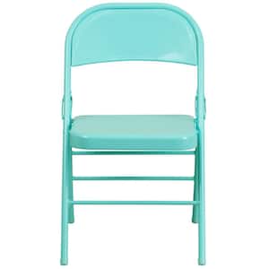 Tantalizing Teal Metal Folding Chair (2-Pack)